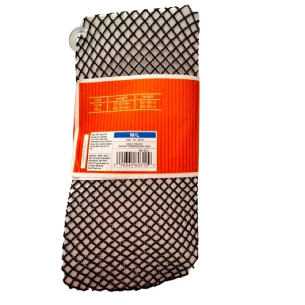 NWT- Target Girls Black Fishnet Tights. Size: M/L